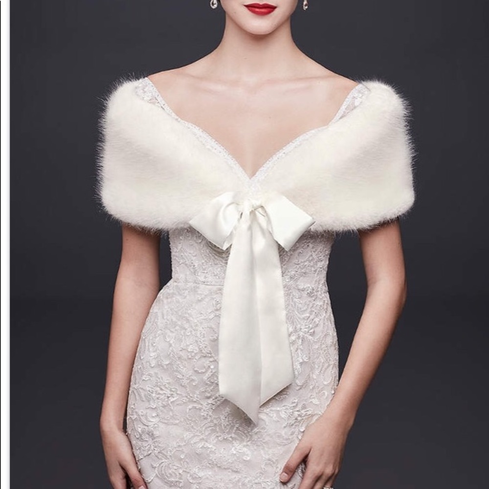 Faux fur wrap from David’s bridal